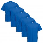 Set 5 Pezzi T-Shirt FRUIT OF THE LOOM 100 % Cotone Tg S M L XL XXL nero blu elettrico royal